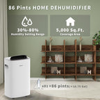 Shinco 86 Pints Dehumidifier for Home and Basements, 5000 Sq.Ft Dehumidifiers - Image 2