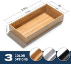 Silverware Tray for Drawer, Stackable Kitchen Bamboo Drawer Organizer 12" x 6" - Image 6