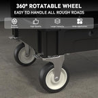 2 Shelf Heavy Duty Plastic Utility Cart, Service Cart Tub Storage W/Deep Shelve - Image 5
