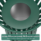Round Heavy Duty Outdoor Trash Can, Large Metal Slatted Garbage Can - Image 5