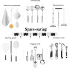 2 Pack Mop and Broom Holder Wall Mount, 5 Racks and 4 Hooks Broom Organizer - Image 4