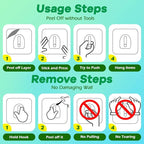 Adhesive Hooks, Heavy Duty Utility Hooks 20 lb Waterproof and Oilproof Removable - Image 5