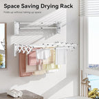 APEXCHASER Wall Mounted Clothes Drying Rack, Laundry Drying Rack Retractable - Image 5