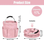 Qivine 17L Cleaning Caddy with Handle, Cleaning Supply Caddy Foldable Tool Bag - Image 2
