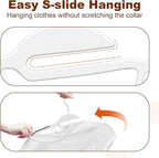 HOUSE DAY White Plastic Hangers 50 Pack, Slim Space Saving, Non Slip Hangers - Image 4