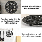 JUXYES 2 PCS Decorative Cast Iron Metal Trivet - Image 3