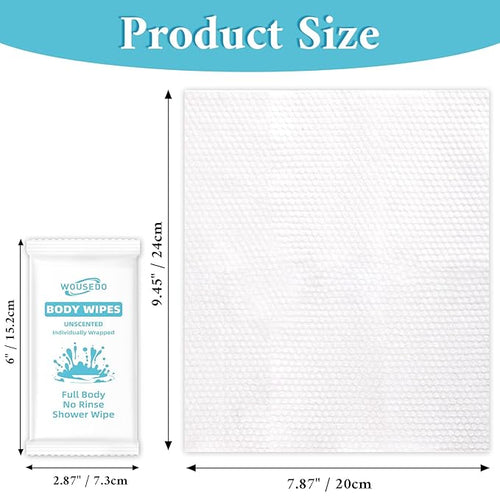 300 Pcs Ultra Thick Soft Large Body Wipes Individually Wrapped, Shower Wipes - Image 2