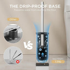 FORIOUS Toilet Brush and Holder Set, Heavy Duty 304 Stainless Steel Base Square - Image 4