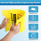 4-Pack Caution Wet Floor Sign, 17.5" Height, Bright Yellow Double-Sided Folding - Image 2