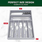 Bellsal Grey Utensil Organizer 12.5 Inch Silverware Tray - Image 3