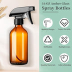 8oz Amber Glass Spray Bottles, 3 Pack Glass Spray Bottles Refillable Empty - Image 6
