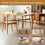 Square Chair Leg Floor Protectors Medium 24Pcs, Silicone Chair Leg Protectors - Image 5