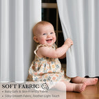 RYB HOME 100% Blackout White Curtains - Image 7