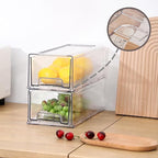 PeJeyiee 2 Pack Clear Stackable Refrigerator Organizers and Storage Drawers - Image 6