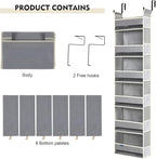 2 Pack Over The Door Hanging Organizer 6-Shelves and 12 Side Pockets, Over The - Image 7