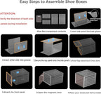 Shoe Storage Boxes Stackable, X-Large Plastic Clear Shoe Organizers - Image 2