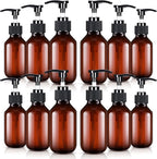 Tessco for you 12 Pack Amber Soap Dispenser Empty Plastic Pump Bottles by Tessco