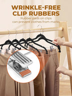 HOUSE DAY Velvet Skirt Hangers 12 Pack, Space Saving Slim Shorts Hanger - Image 4