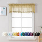 Chyhomenyc Sheer Valances for Windows 2 Pack, Small Window Curtains for Living by Chyhomenyc