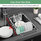 Dish Drainer Rack in Sink Adjustable, Expandable 304 Stainless Steel Metal Dish - Image 3
