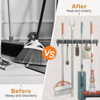 Mop and Broom Holder Wall Mount, Upgraded Broom Organizer Wall Mount, Stainless - Image 2