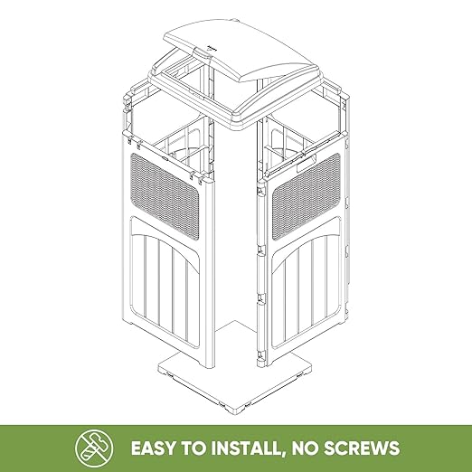 Patiowell 36 Gallon Outdoor Trash Can, Resin Outdoor Garbage Can - Image 4