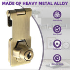 Alise Keyed Hasp Lock, 3 Inch Safety Packlock Clasp Hasp Lock Latch - Image 2