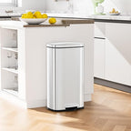 Arlopu 13.2+1.3 Gallon Step Trash Can, Stainless Steel Garbage Bin, Soft-Close - Image 5
