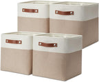 DULLEMELO 11 inch Cube Storage Bins, Large Collapsible Grey Storage Baskets by DULLEMELO