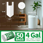 Small Trash Bags with Handles 4 Gallon 50 Count White - Image 6