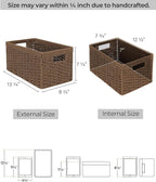 StorageWorks Round Paper Rope Storage Baskets, Rectangular Wicker Baskets - Image 2