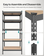 SONGMICS 5-Tier Storage Shelves, Load 2310 lb, Boltless Assembly, Adjustable - Image 6