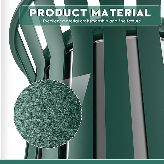 27.6IN Round Large Outdoor Trash Can, Heavy Duty Metal Slatted Garbage Can - Image 3