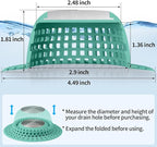 Shower Drain Hair Catcher, Bathtub Drain Cover Foldable Silicone Shower & Tub - Image 6