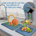 Dish Drying Mat for Kitchen Counter, Hide Stain Anti Absorbent for Kitchen - Image 4