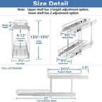 2 Tier Individual Pull Out Cabinet Organizer 7½" W x 21½" D, Heavy Duty Cabinet - Image 3