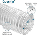 Qucship Heavy PVC Dust Hose, 2-1/2" x 10', Flexible PVC Fume Hose - Image 8