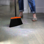 TreeLen Angle Broom and Dustpan Set, Dust Pan Snaps On Broom Handles Orange - Image 2
