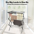 3 Tiers Foldable Clothes Drying Rack, Vertical Laundry Rack Portable and - Image 4