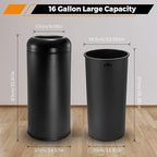 BEAMNOVA Commercial Trash Can 16.5 Gallon Open Top Outdoor Indoor Garbage - Image 5