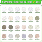 Wood Furniture Repair Kit, 24 Colors Wood Fillers, Scratch Repair Covers & - Image 3