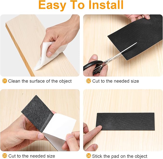 CHUNZEXI Non Slip Furniture Pads 12 PCS 4" x 1", Self Adhesive Rubber Grippers - Image 4