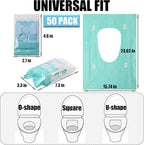 50 Pack Toilet Seat Covers Disposable 16x24 Inch XL Portable Toilet Liners - Image 2