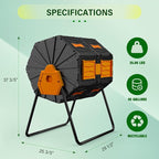Compost Bin Outdoor, 45 Gallon / 170L Composter Tumbler, 360° Rotating Compost - Image 6