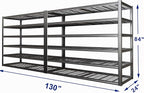65" W Garage Shelving Heavy Duty, 6 Tier Garage Shelves, Adjustable Storage - Image 2