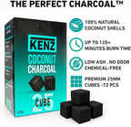 KENZ Charcoal Cubes, 25mm Low Ash Coconut Charcoal Briquettes, 100% Natural - Image 2