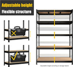 PrimeZone 3 Pack Heavy Duty Adjustable 5 Tier Garage Storage Shelves - Image 6