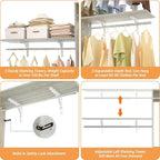 8FT Closet System with Shelves, Wall Mount Bedroom Wardrobe Walk-in Closet - Image 6