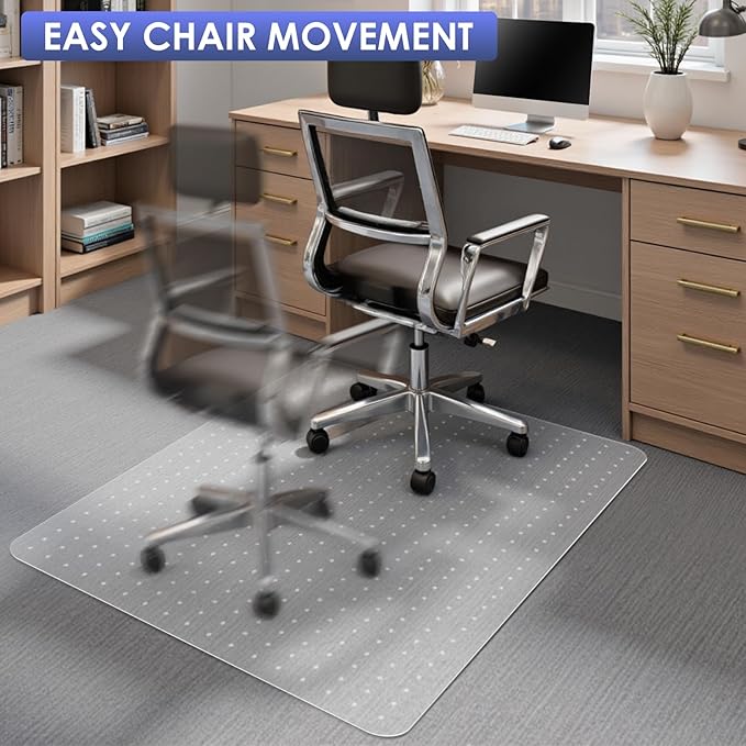 Kuyal Office Chair Mat for Carpet, 46x55 Clear Heavy Duty Computer Chair Mat - Image 6