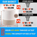 MINTWOOD Design 83L Extra Large 20x18 Inches Decorative Woven Cotton Rope Basket - Image 3